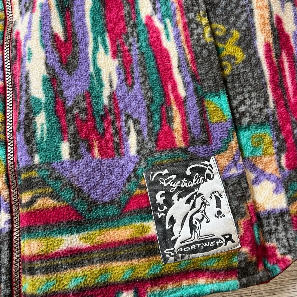 Australia Sportswear Fleece Vest Mens XL Multi Aztec Tribal Geometric Full Zip - Picture 2 of 9